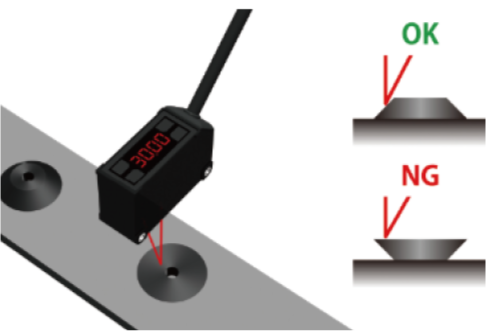 검은색 고무 부품의 면 확인